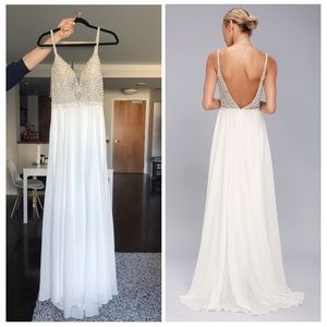 White floor length dress